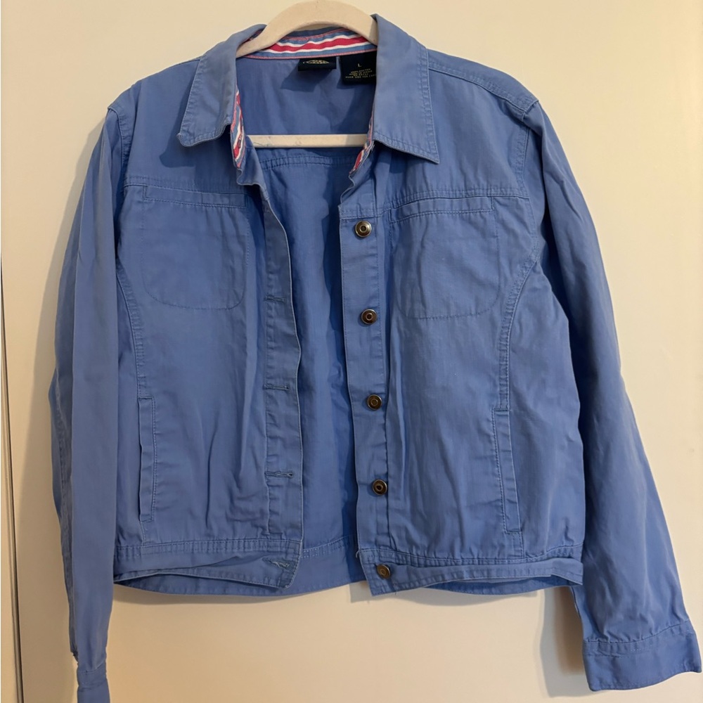 Women’s Light Blue Casual Jean Jacket with Button Front 100 %Cotton